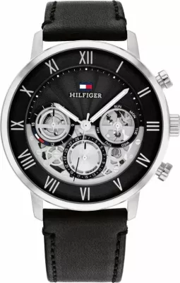 Orë dore për meshkuj Tommy Hilfiger, e zezë