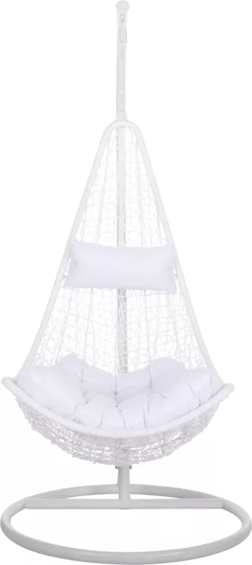 Fole varëse MILLIE FH5996.03 metal-sintetik ratan & jastëkë në të bardhë Φ95x195Hcm
