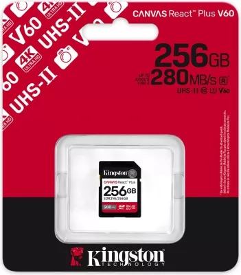 Kartelë memorie Kingston Canvas React Plus 256GB SDXC UHS-II, 280MB/s, e zezë