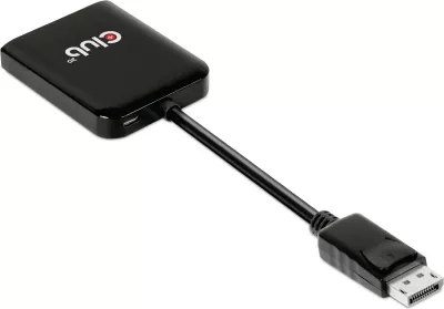 Adapter DisplayPort Club3D Multi Streaming Transport Hub 1xDP në 2xDP, 4K, i zi