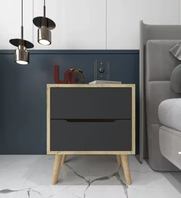 Komodinë nate Skye Decor, ngjyrë lisi Sapphire, antracit