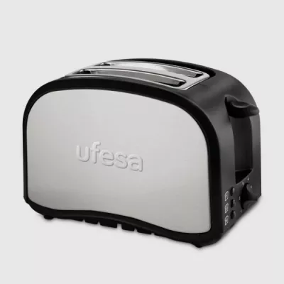 Toster UFESA TT7985, 2 vende, 800 W, argjendtë/zi