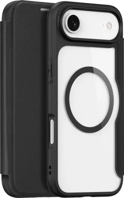 Mbështjellës Dux Ducis Skin X Pro për iPhone 17 Air, me portofol, MagSafe, e zezë