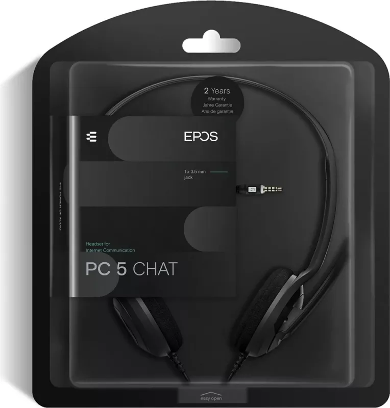 Kufje EPOS PC5 CHAT, me kabllo, të zeza