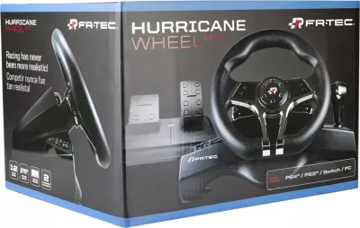 Volan gaming FR-TEC Hurricane MKII për PC/PS4/PS3/Switch, me pedale, i zi