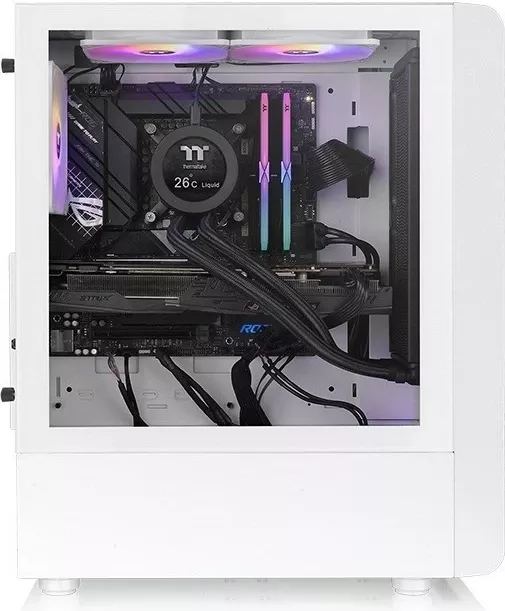Kasë Thermaltake S200 TG ARGB, Midi Tower, ATX, micro ATX, Mini-ITX, e bardhë