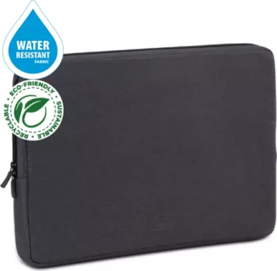 sleeve për laptop RivaCase 7707 deri 17.3", RPET polyester rezistent në ujë, e zezë