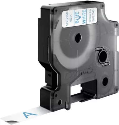 Shirit etiketas, Dymo 45014 S0720540, 12 mm x 7 m, blu mbi bardhë