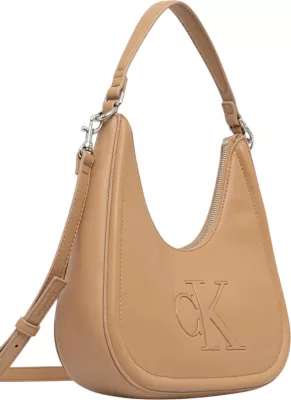 Çantë krahu Calvin Klein BOLD CK Small Crescent LV04F3561G, bezhe e errët