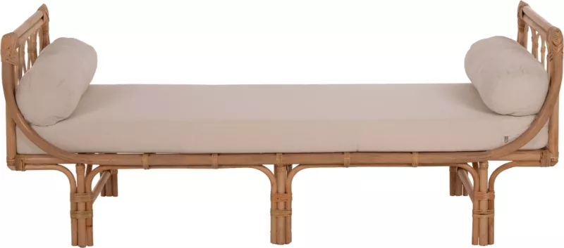 Divan për jashtë CHARMELLA FH9659 natyral rattan-jastëkë bezhë 187x69x76H cm