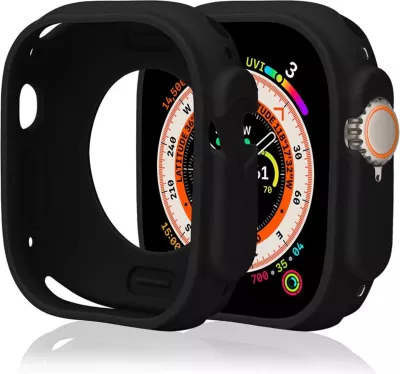 Mbështjellës silikoni për Apple Watch Hurtel 46 mm Series 10, zi