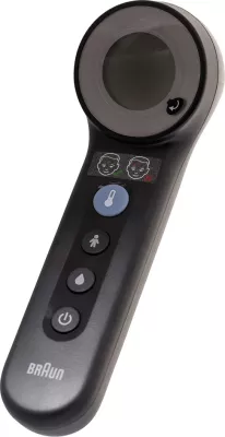 Termometër pa kontakt Braun BNT400B, për ballë, LCD, i zi