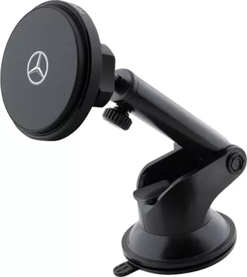Mbajtës magnetik Mercedes Silver Star MagSafe për veturë, karikim wireless, i zi