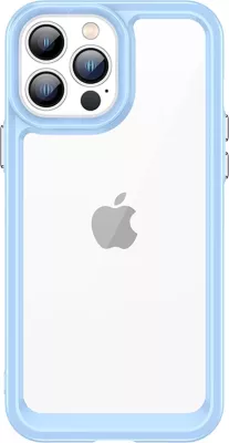 Mbështjellës Hurtel Outer Space Case për iPhone 13 Pro Max, hard cover me kornizë xheli, kaltër