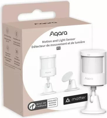 Sensor lëvizjeje dhe drite Aqara P2 ML-S03D, Thread/Matter, i bardhë, set me montime