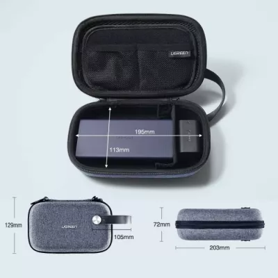 Çantë organizuese udhëtimi UGREEN 50903, 20.3×12.9×7.2 cm, dy-shtresore, EVA/Oxford, gri