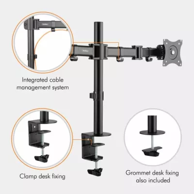 Mbajtëse desktopi dual për 2 monitorë VONHAUS 3005116 13–32\", VESA 75x75/100x100, e zezë