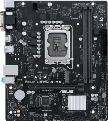 Pllakë amë ASUS PRIME H610M-R D4-SI, LGA1700, mATX, DDR4 (2x DIMM), 1x M.2, 4x SATA, HDMI/DVI-D/D-Sub, 1GbE