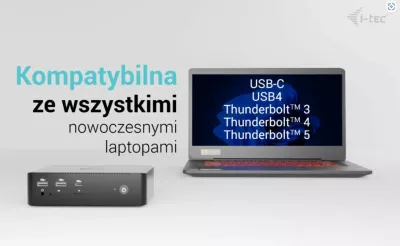 Kasë i-tec Thunderbolt 5 Quattro Display Docking Station, 5x USB, 2.5G LAN, Power Delivery 140W, e zezë