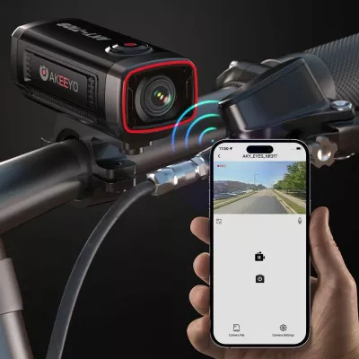Kamerë sportive AKEEYO AKY-710S për motorra ose biçikleta, e zezë
