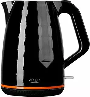 çajnik elektrik ADLER AD 1277B, 1.7L 2200W, bazë 360°, element ngrohës inox, i zi