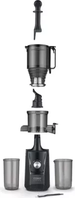 Shtrydhëse e ngadaltë CASO JuiceFit 3512 200 W, e zezë mat, set me 2 enë 800 ml