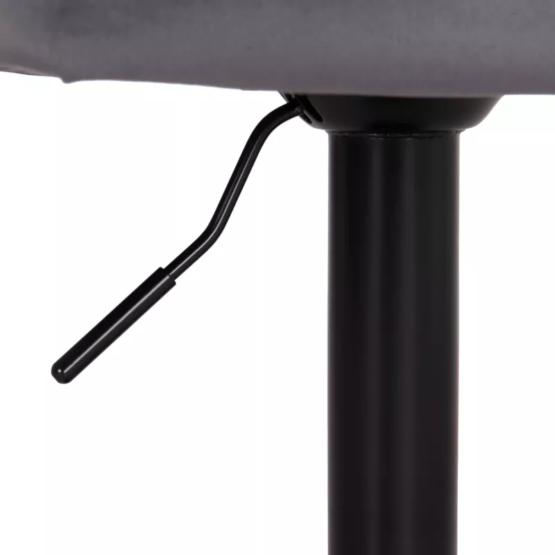 Karrige për bar rrotulluese DIANA, kadife gri, metal i zi mat, FH202.41, 44x52x109cm, set prej 2 copësh