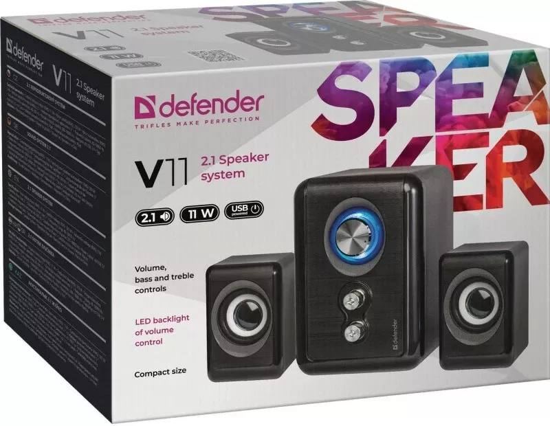 Altoparlantë kompjuteri Defender V11, të zi