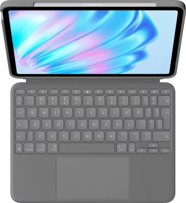 Mbështjellës me tastierë Logitech Combo Touch, QWERTY, US International, Trackpad, Gri Oxford