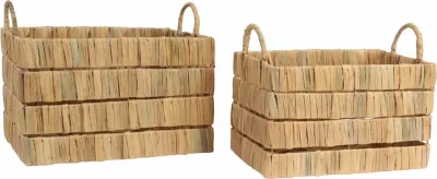 Set shporta DELOS prej bari deti, natyrale, 2 copë, 41x30x26cm