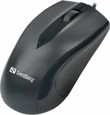 Maus SANDBERG 631-01, optik 1200 DPI, me kabllo USB 1.5 m, i zi