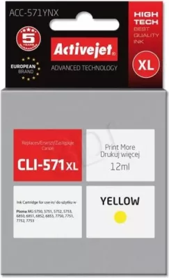 kartrix boje ActiveJet CLI-571Y XL (ACC-571YNX) 12 ml, e verdhë
