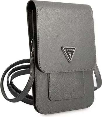 Çantë smartphone Guess Saffiano Triangle, gri