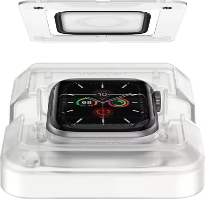 Mbrojtës ekrani Spigen ProFlex EZ Fit Hybrid Glass për Apple Watch 4/5/6/SE 44mm, 2 copë, Zi