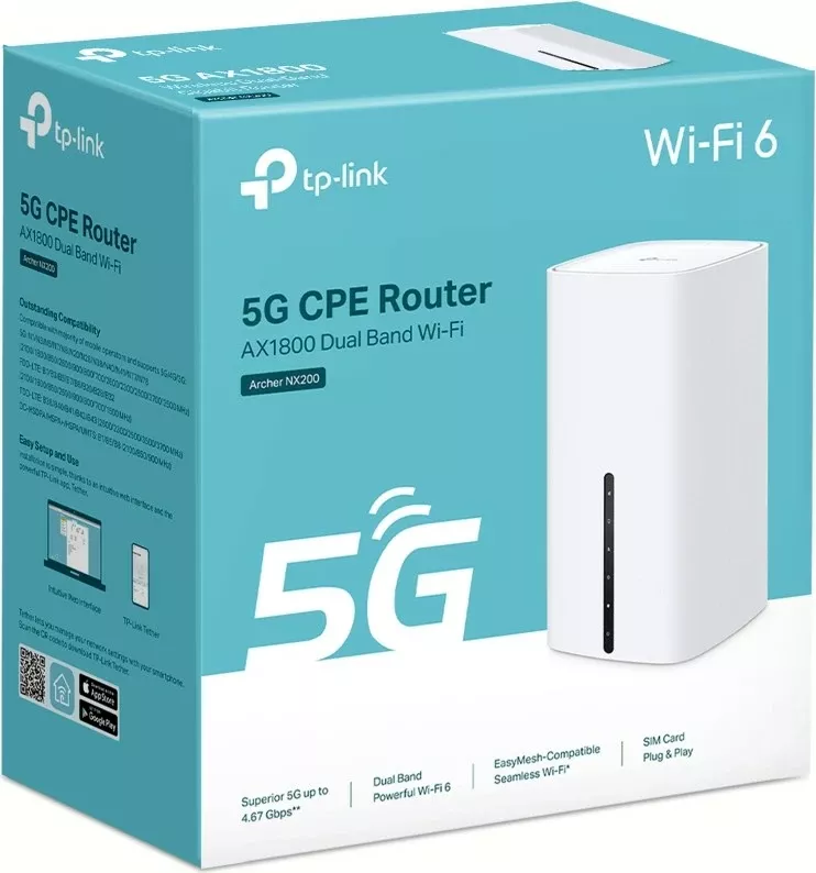 Router TP-Link Archer NX200, Wi-Fi 6, Dual-band, 5G, Bardhë