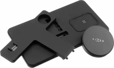 Stacion karikimi pa kabllo Fixed MagPowerstation FIXMPOS-BK 3-në-1 15W MagSafe/Qi, e zezë