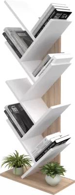 Raft librash modern LIANA FH18193.03 melaminë, ngjyrë sonama-bardhë, 53x27x138 cm