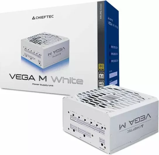 Furnizues rryme CHIEFTEC VEGA M PPG-1000-CW 1000W ATX 12V 3.1 80PLUS Gold, modular, i bardhë
