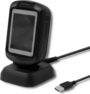 Skaner barkodi dhe QR Qoltec 50864, USB, i zi