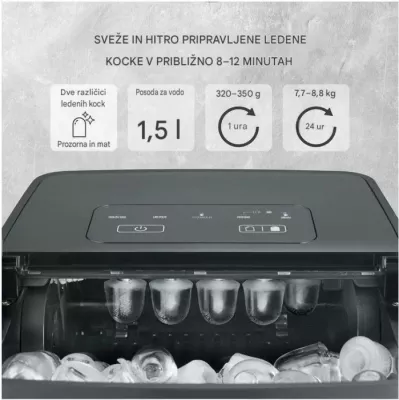 Aparat për kube akulli CASO Clear Ice Advanced 3403, kompresor, 8–12 min, 48 dB, i zi