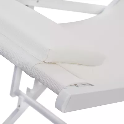 Karrige lounge profesionale KEA FH5076.04 alumini & textilene, ngjyrë e bardhë, 59,5x102,5x94H cm