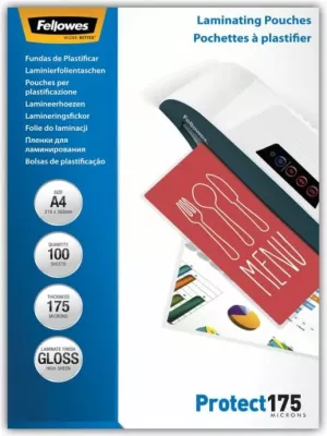 Xhepa laminimi FELLOWES Protect 175, A4, 175 mikron, gloss, paketim 100 copë