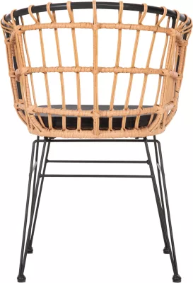Karrige për jashtë ALLEGRA FH5456.11 metalike & jastëk ngjyrë e zezë - Wicker bezhë 58x61x81Hcm
