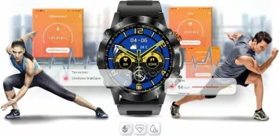 Smartwatch Gravity për meshkuj, e zezë