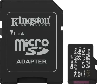 Kartelë memorje Kingston Canvas Select Plus microSD Gen3 256GB, UHS-I, Class 10, me adapter