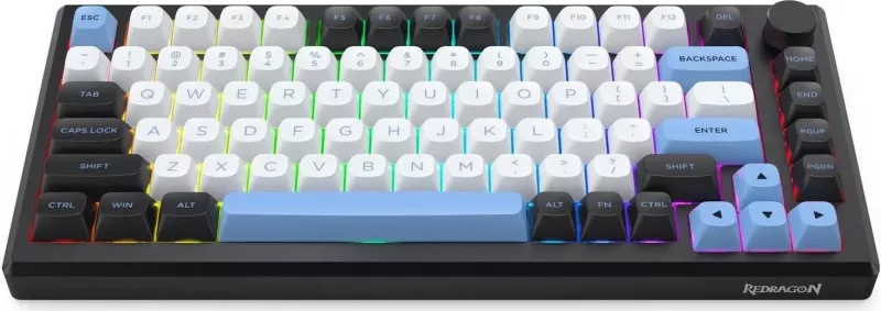 Tastierë mekanike Redragon K732WLB-RGB-PRO Uranus Pro 82, RGB, wireless/ka me kabllo, e zezë