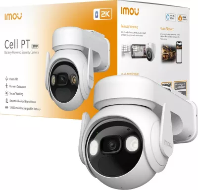 Kamerë sigurie IP Imou Cell PT, wireless, 2K, 1 vit bateri, IP66, bardhë