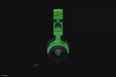 Kufje gaming Razer Kraken V4 X Minecraft edition, me mikrofon, USB, dritë shumëngjyrëshe, e zezë/e gjelbër