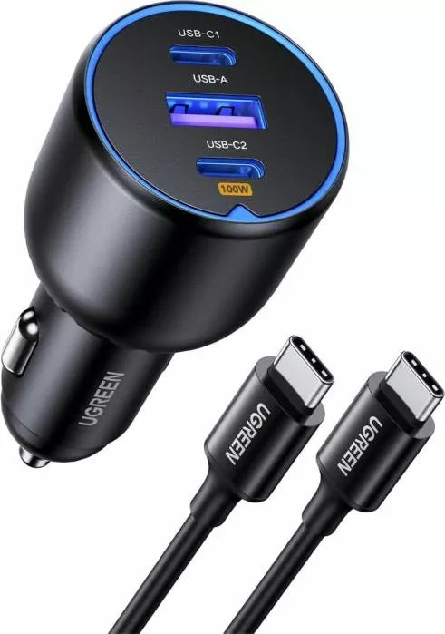 Karikues makine UGREEN 55511 130W 3-port (2x USB-C + USB-A), me kabllo USB-C 1m 100W, i zi