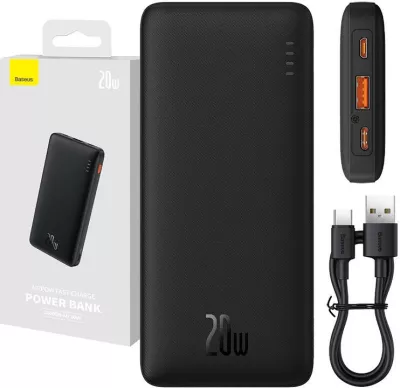 Powerbank Baseus Airpow 10000mAh, 20W, e zezë